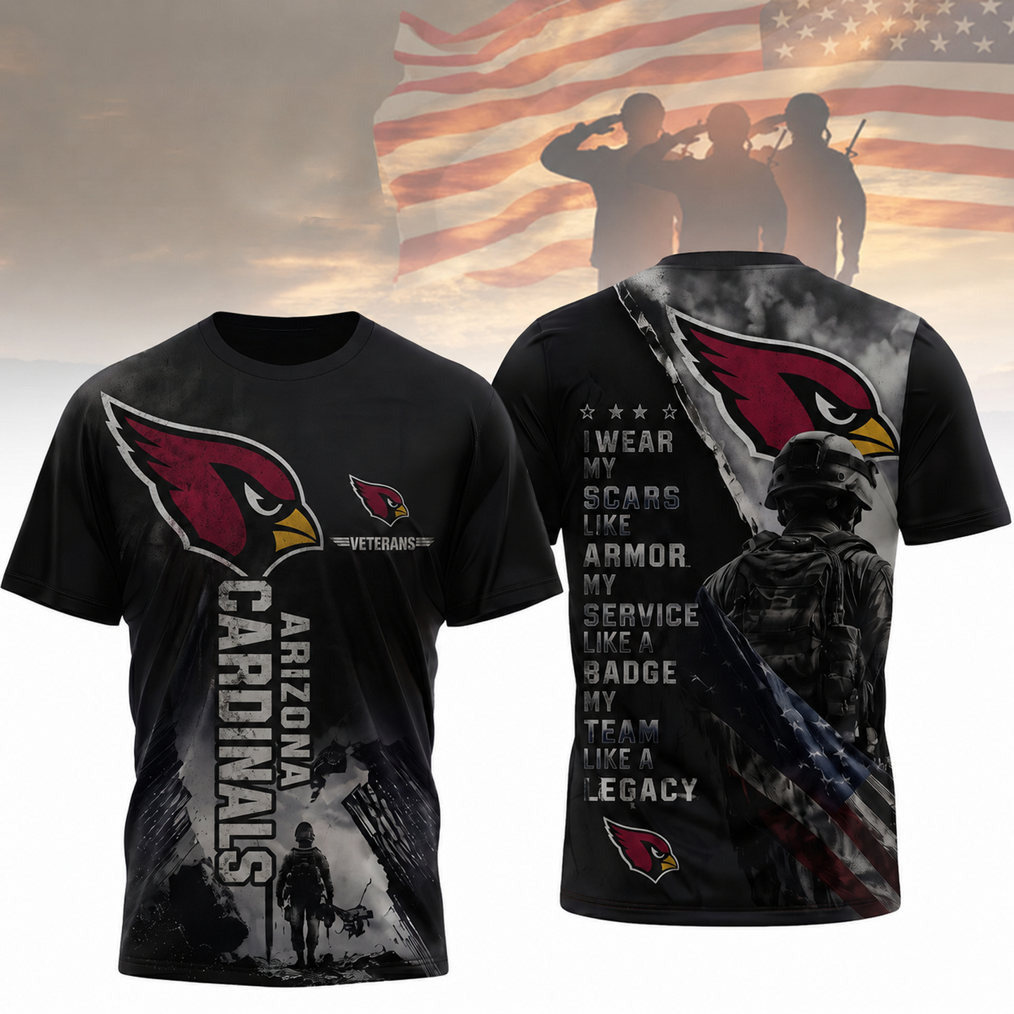 Premium NFL x ARI Veterans Legacy Team 3D Shirt