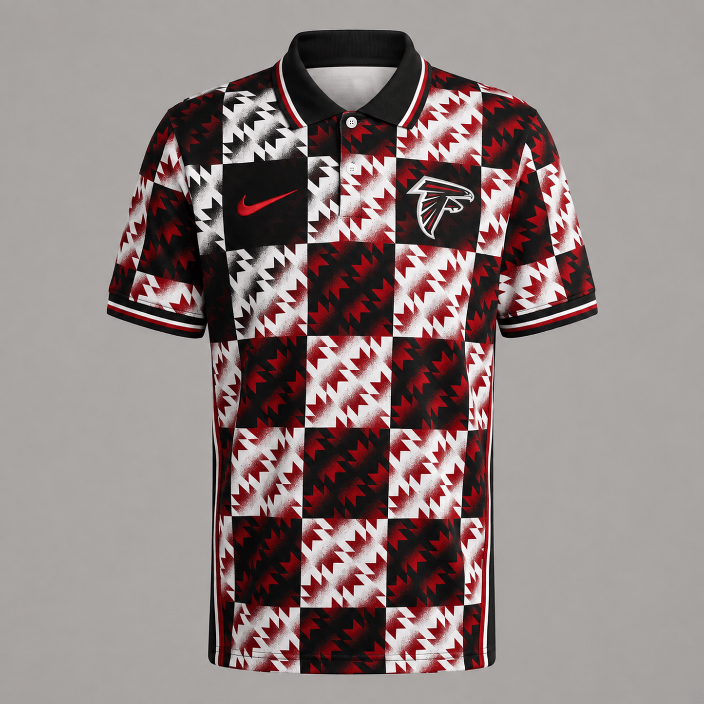 Premium NFL x ATL Menƒ??s Retro Geometric Pattern Polo Shirt