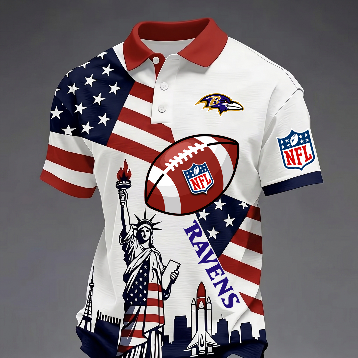 Premium NFL x BAL USA 250 Year Anniversary Polo Shirt 200626