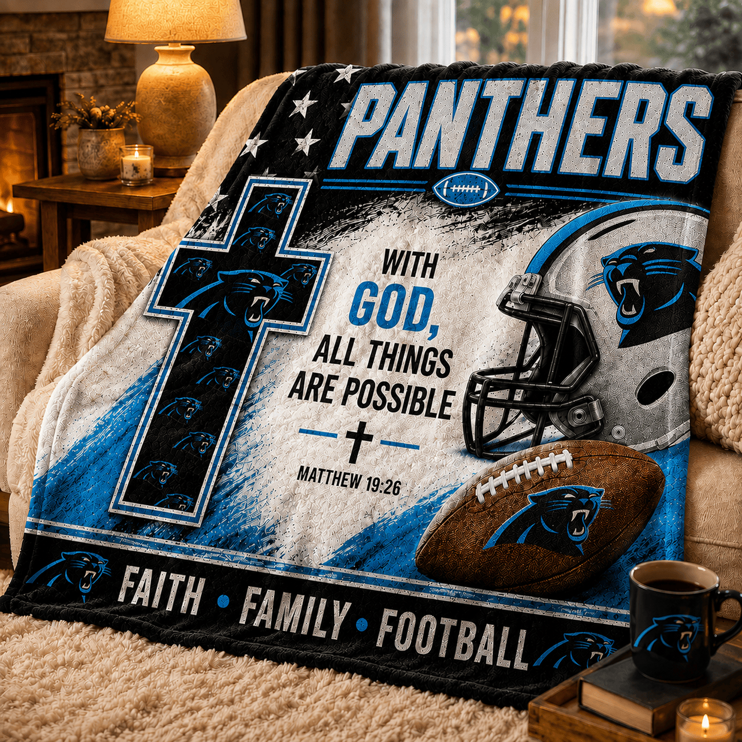 Premium NFL x CAR With God All Things Are Possible Blanket DATND TANTD 210826