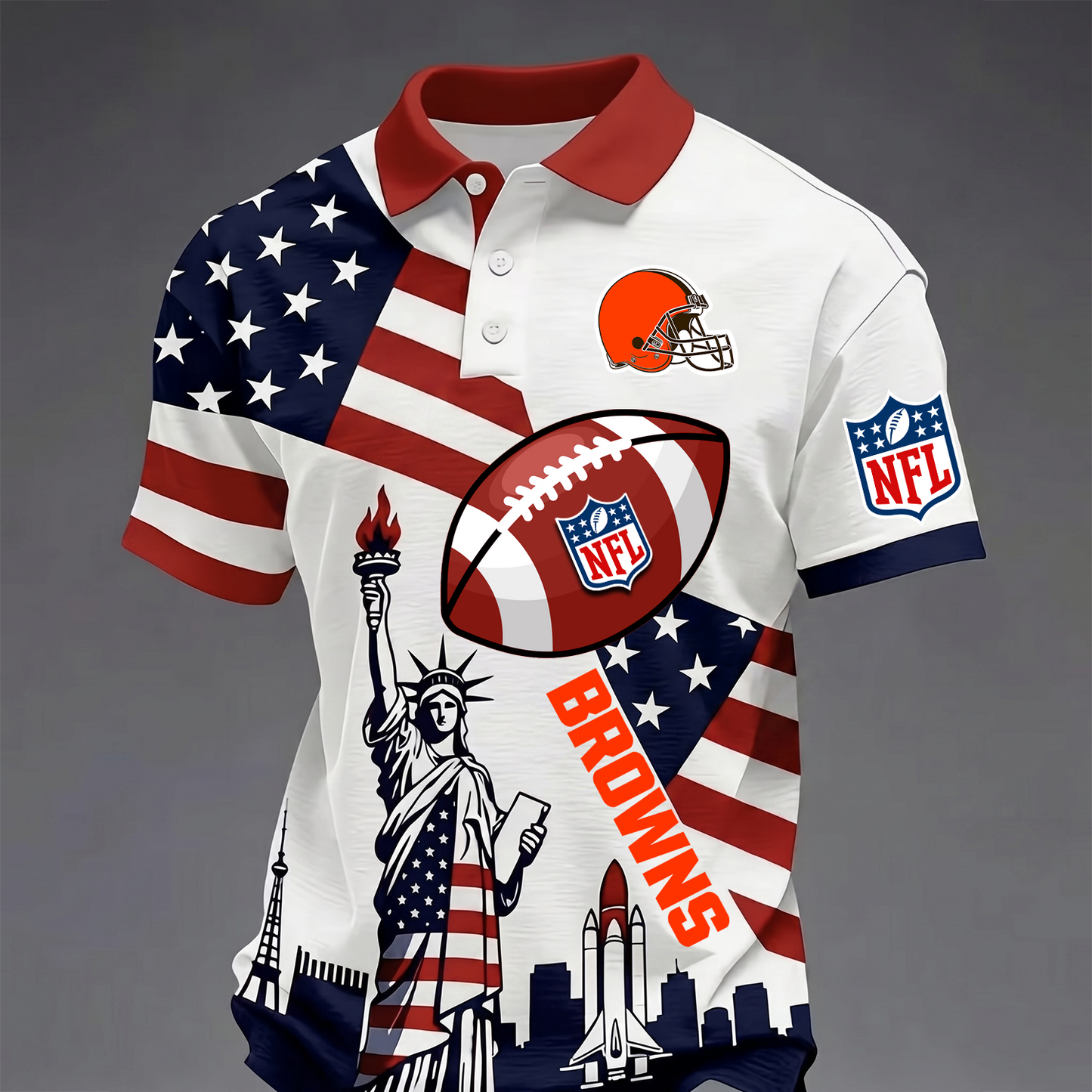 Premium NFL x CLE USA 250 Year Anniversary Polo Shirt 200626