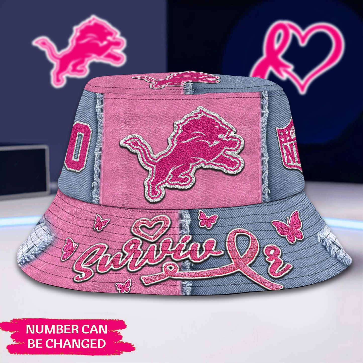 Premium NFL x DET Cancer Survivor Bucket Hat