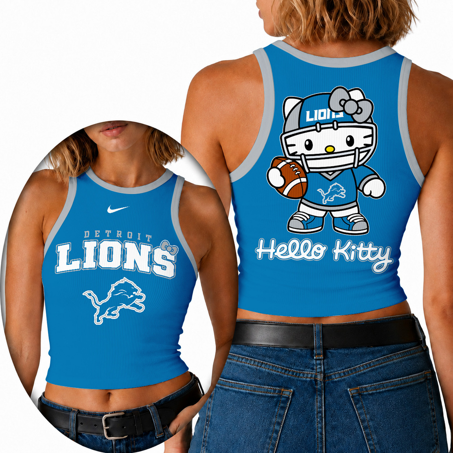 Premium NFL x DET Hello Kitty Tank Top
