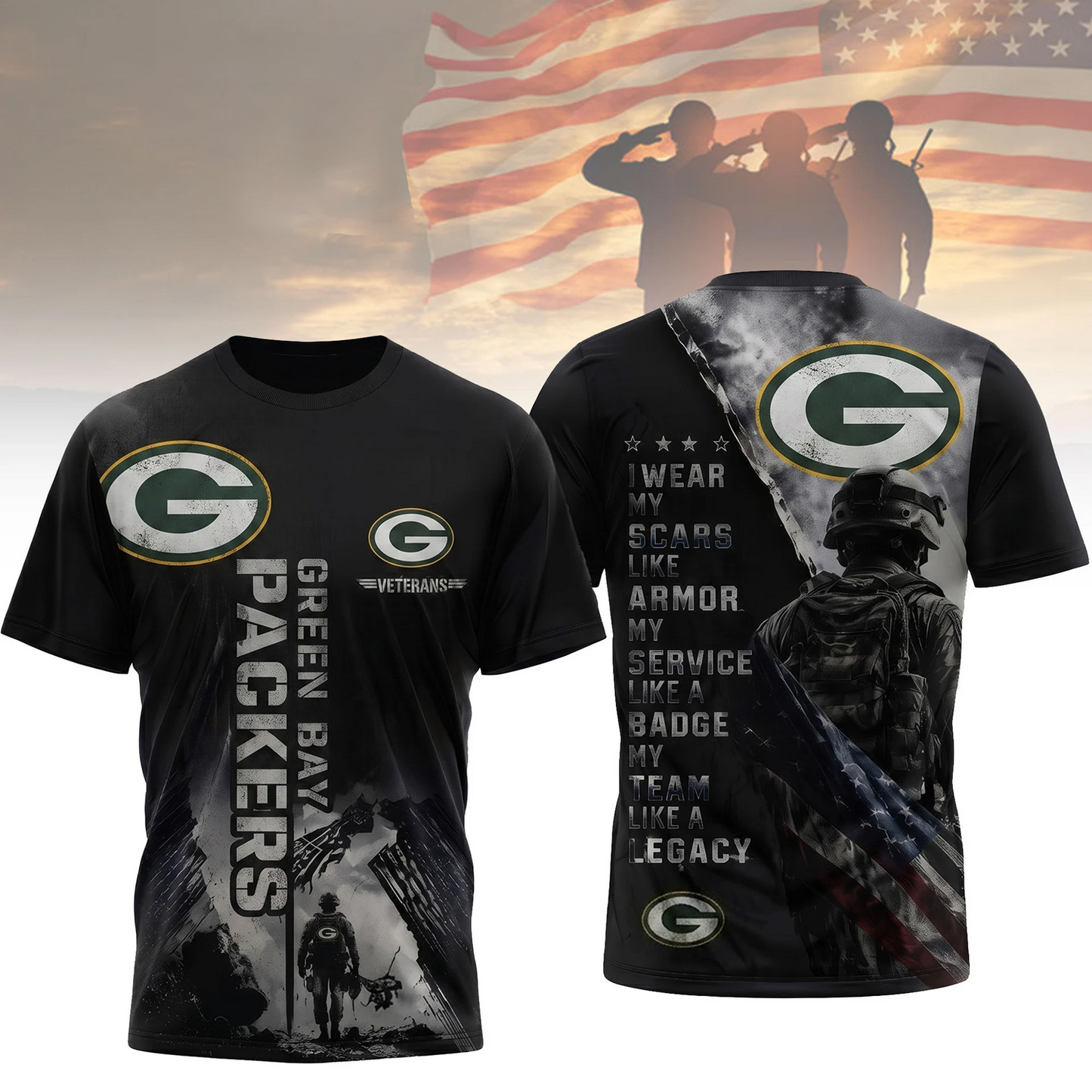 Premium NFL x GB Veterans Legacy Team 3D Shirt
