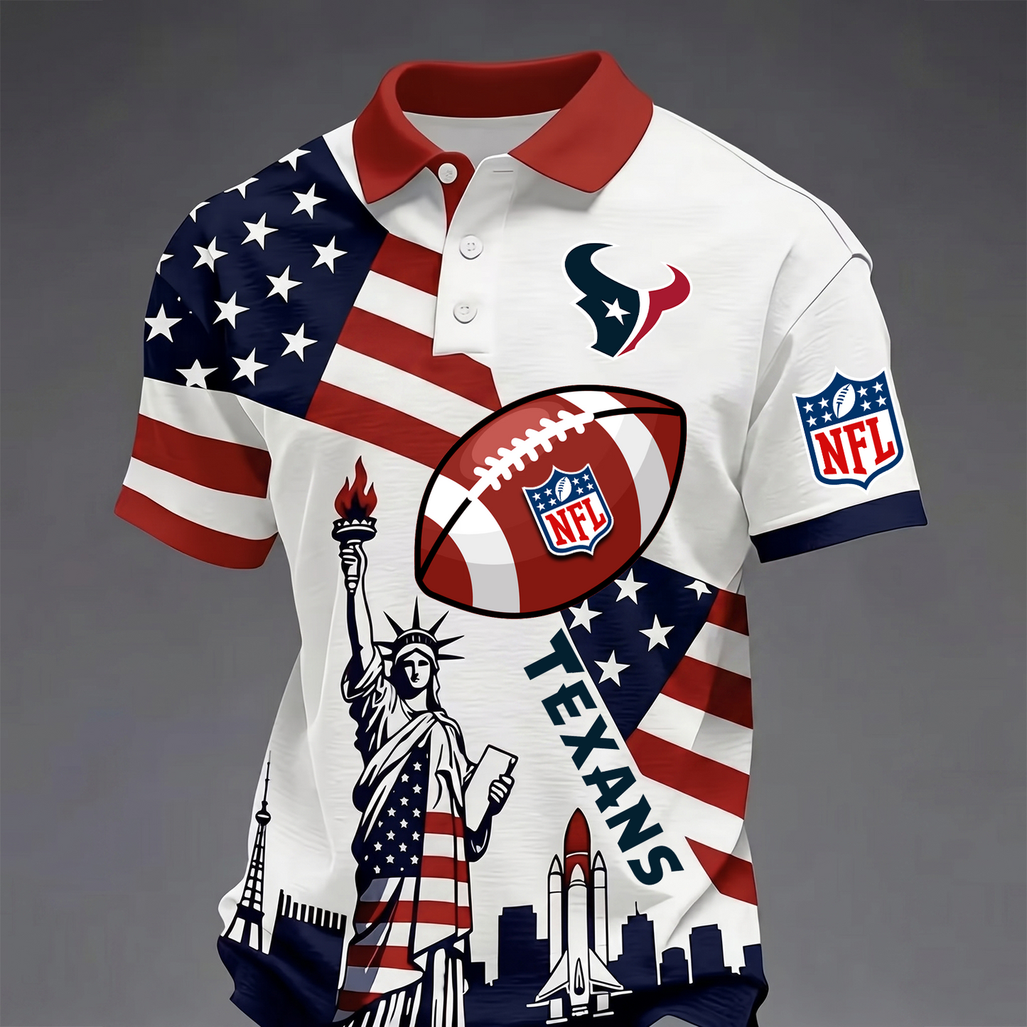 Premium NFL x HOU USA 250 Year Anniversary Polo Shirt 200626
