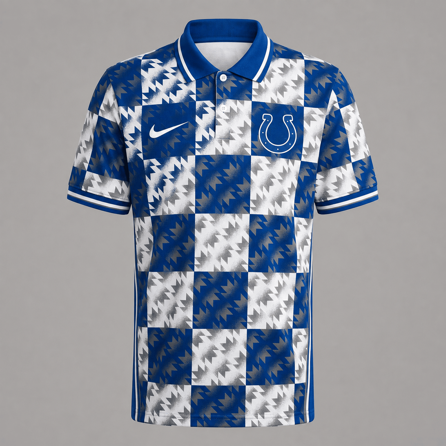 Premium NFL x IND Menƒ??s Retro Geometric Pattern Polo Shirt