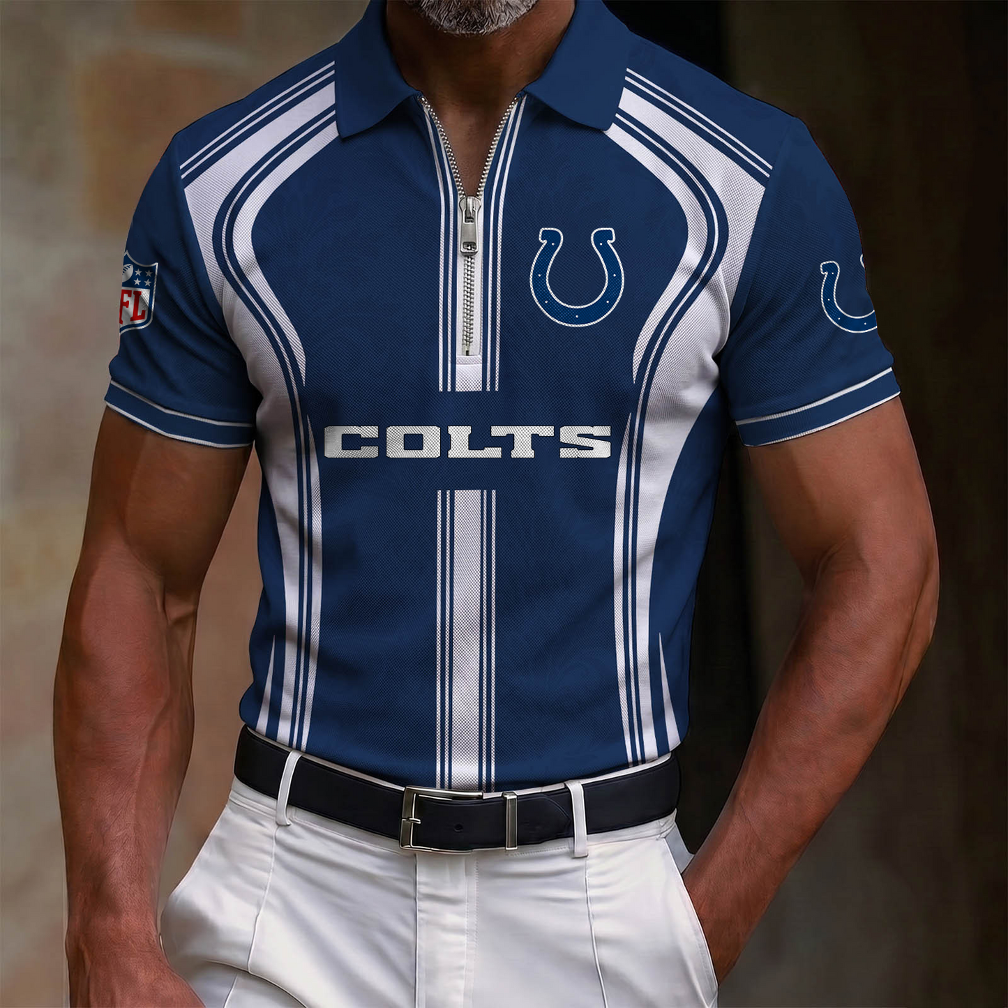 Premium NFL x IND Quarter-Zip Polo Shirt