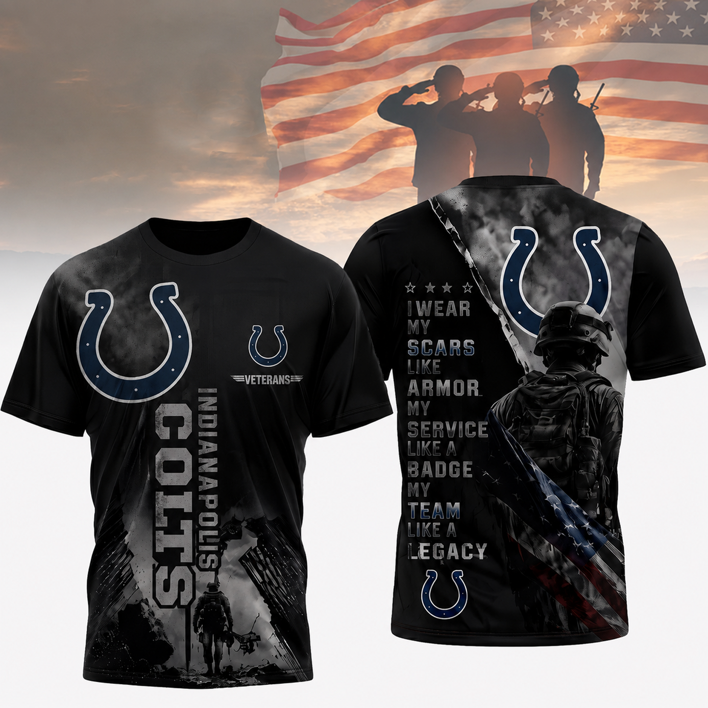 Premium NFL x IND Veterans Legacy Team 3D Shirt
