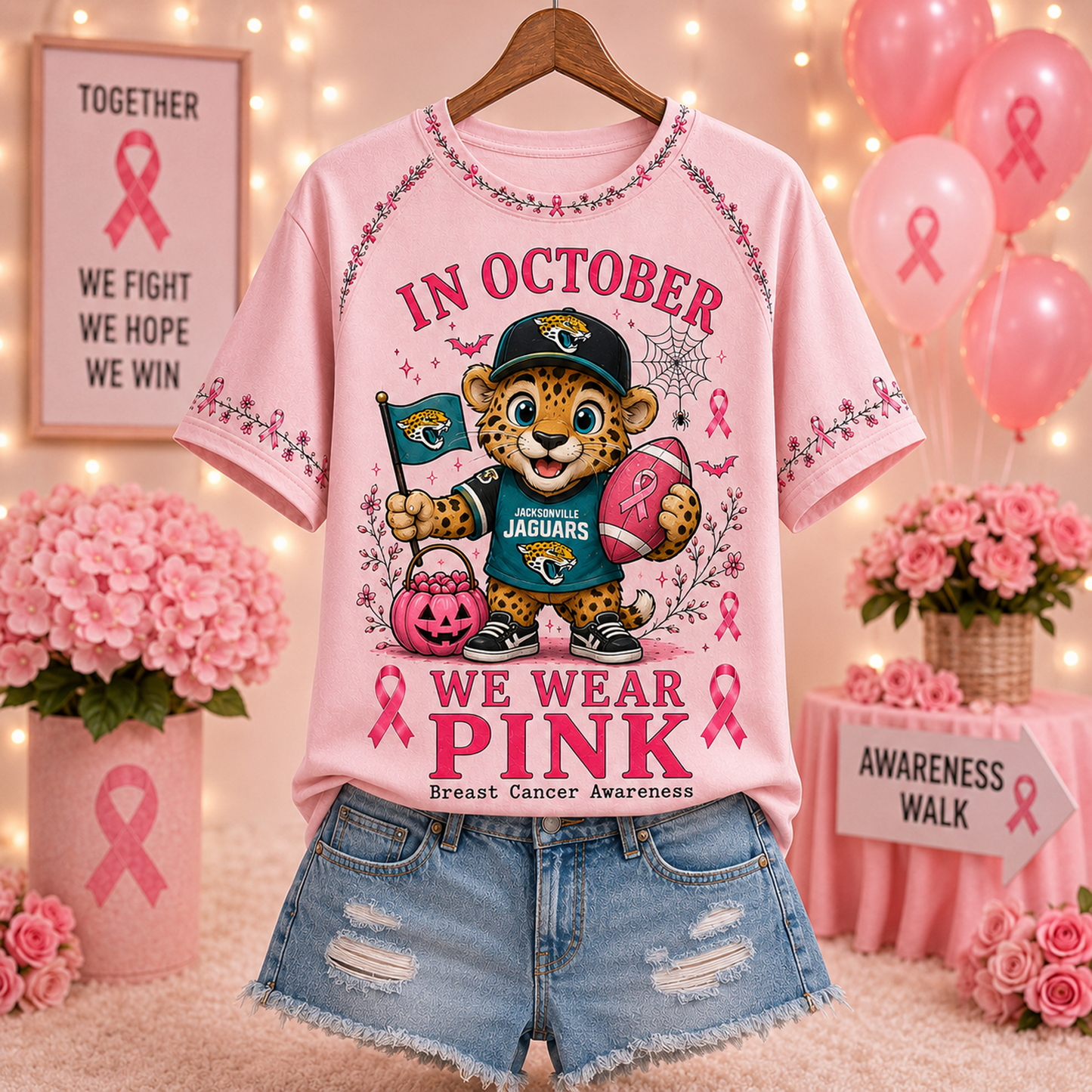 Premium NFL x JAX In October We Wear Pink V-neck
