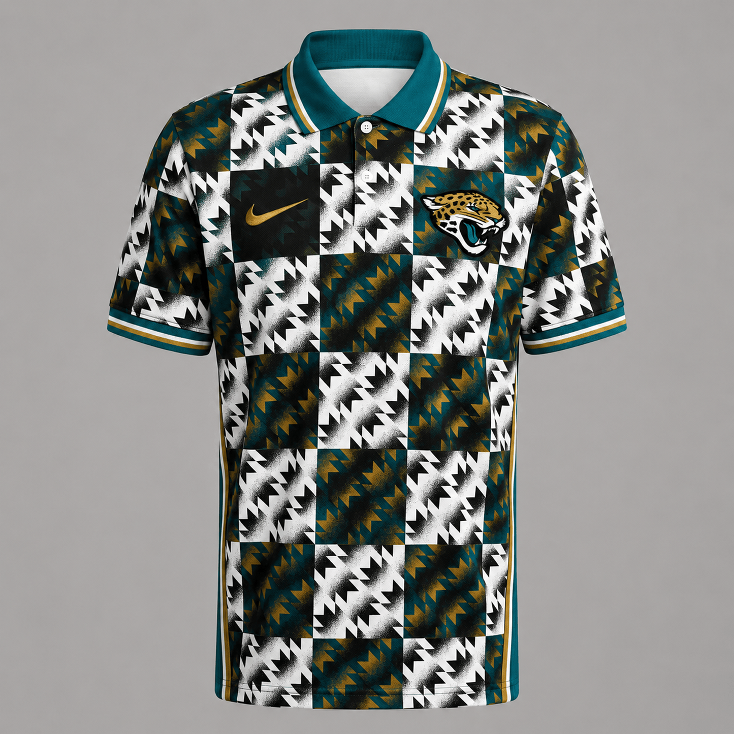 Premium NFL x JAX Menƒ??s Retro Geometric Pattern Polo Shirt