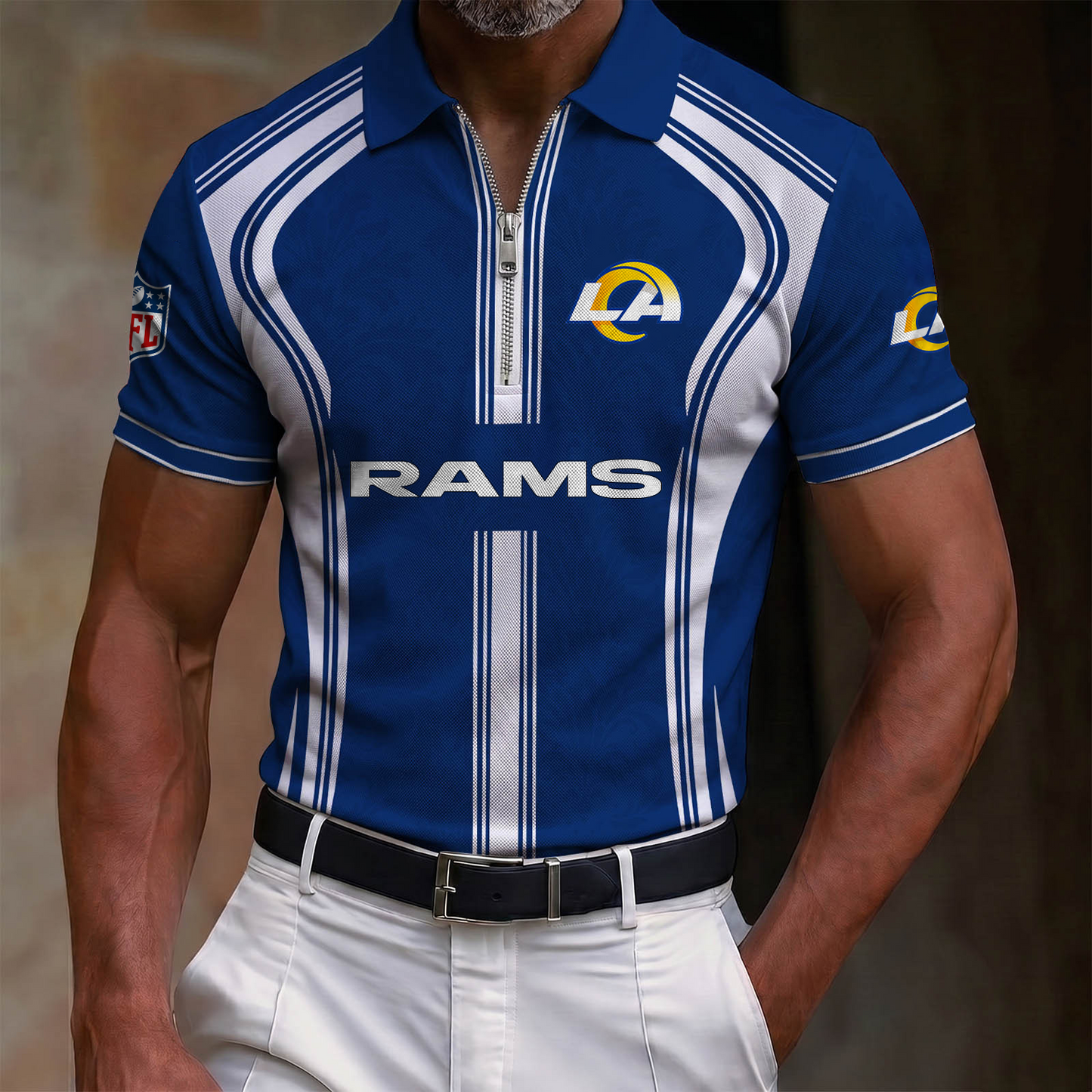 Premium NFL x LAR Quarter-Zip Polo Shirt