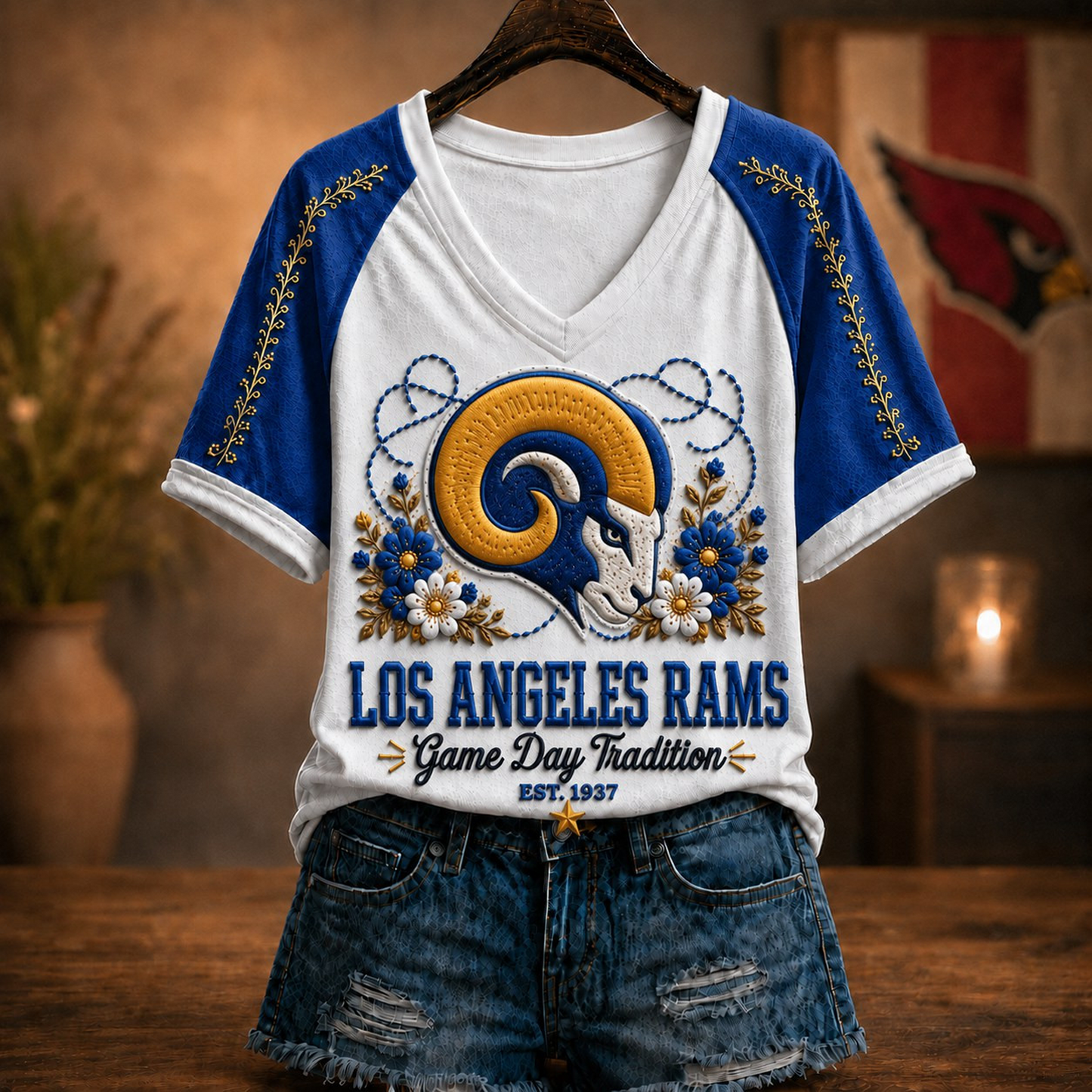 Premium NFL x LAR Raglan T-Shirt V-Neck