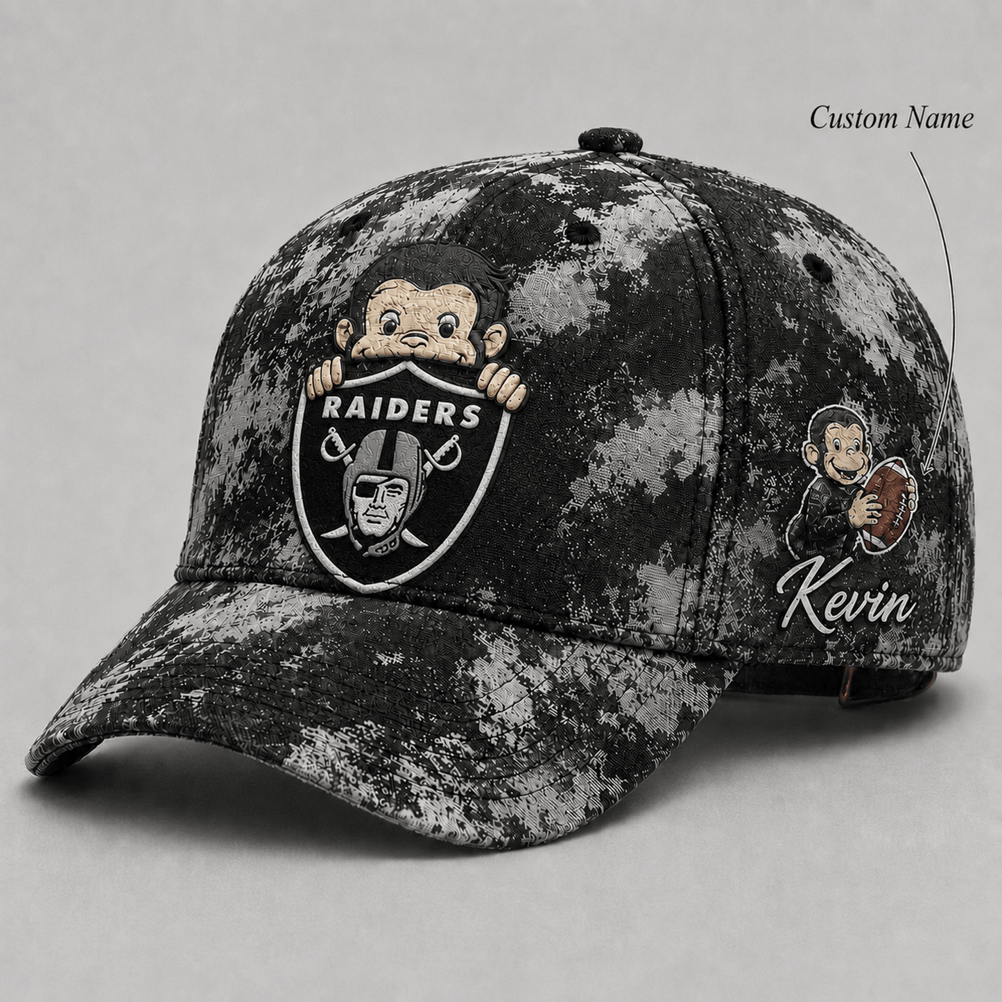 Premium NFL x LVR Curious George Custom Name Classic Cap For Passionate Game Day Fans