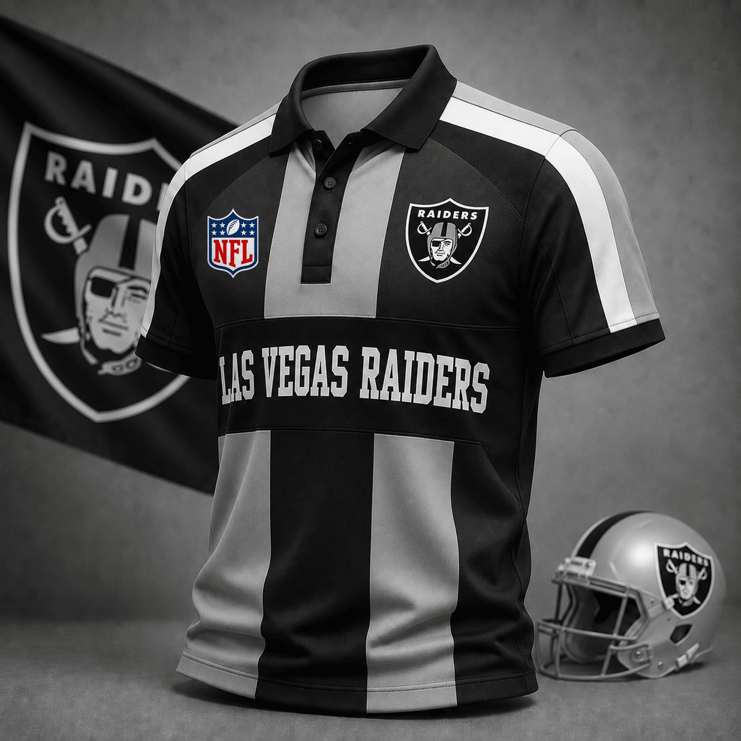 Premium NFL x LVR Heritage Stripe Rugby Polo Shirt
