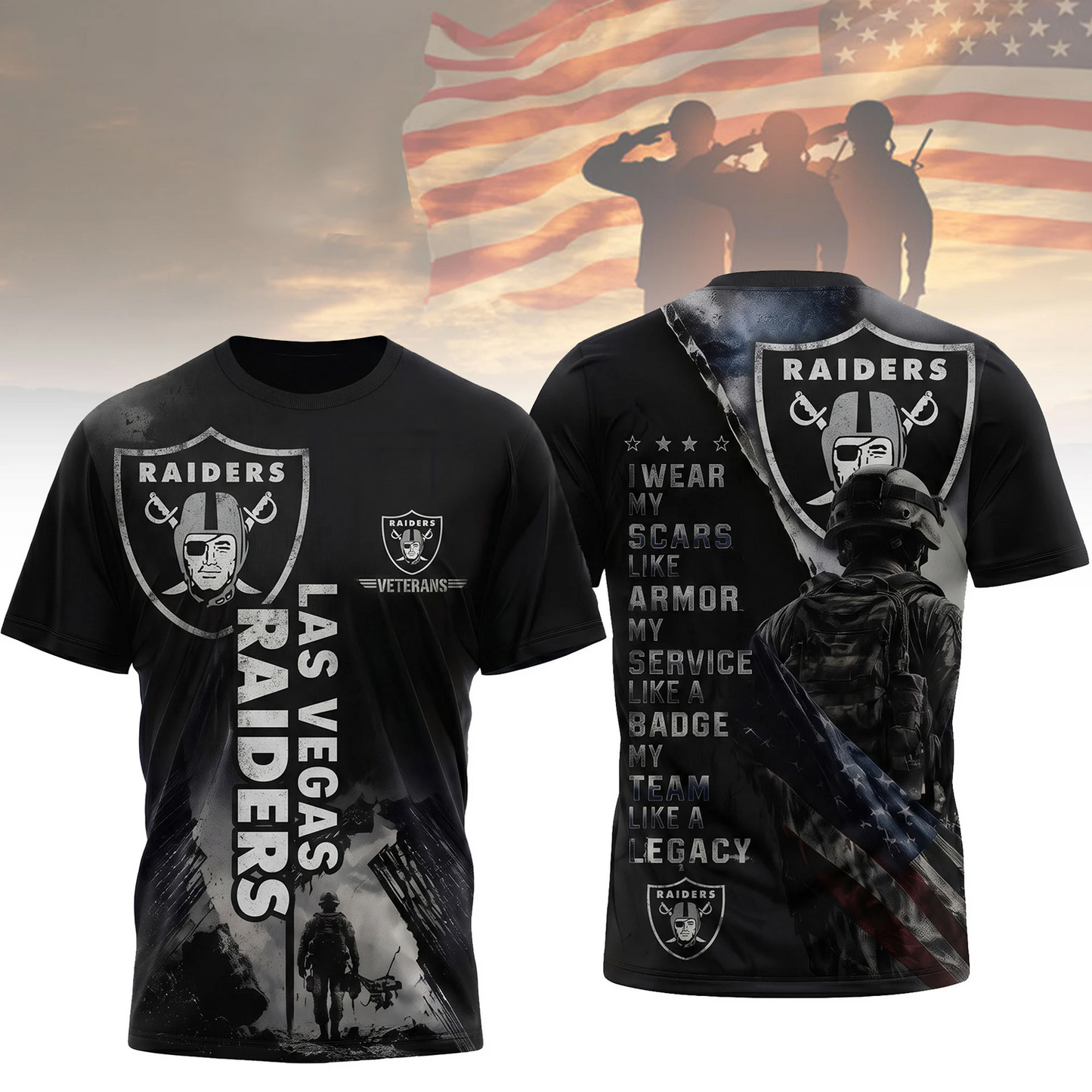 Premium NFL x LVR Veterans Legacy Team 3D Shirt
