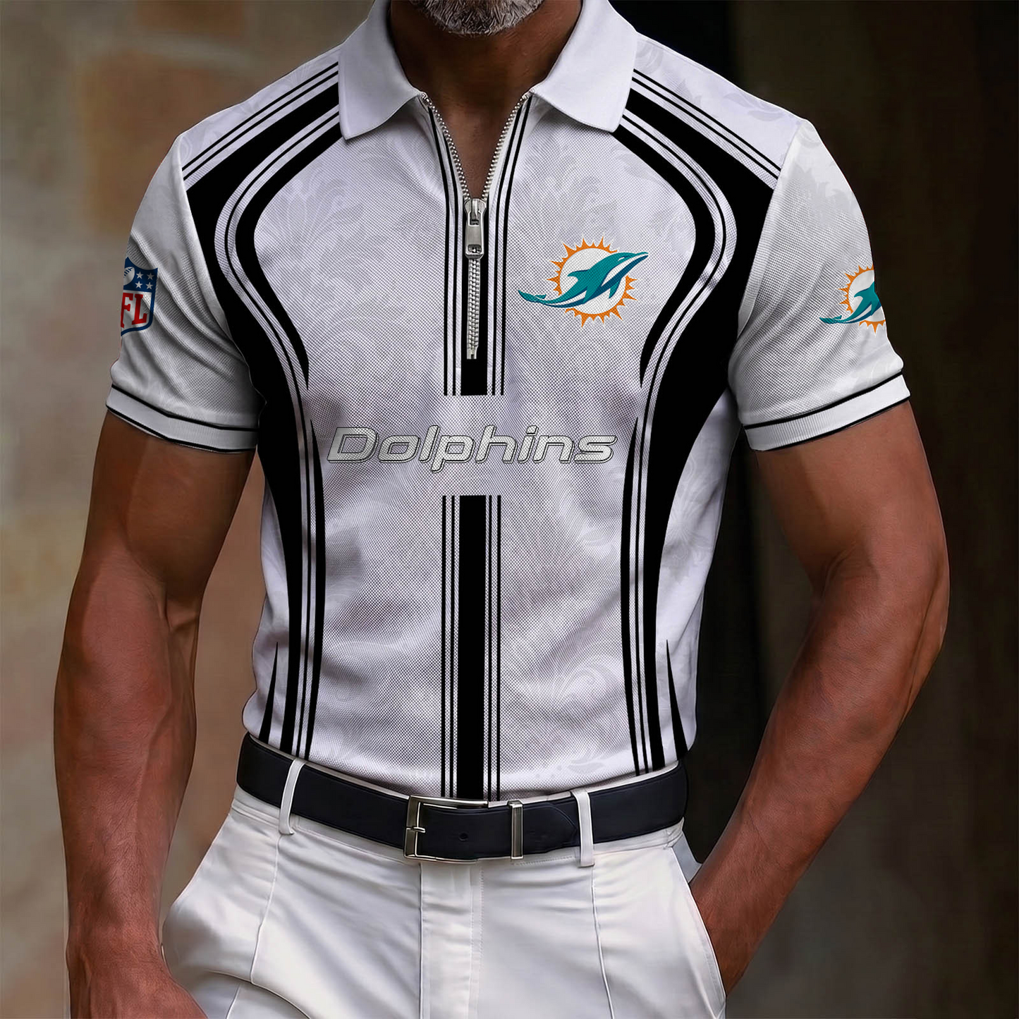 Premium NFL x MIA Quarter-Zip Polo Shirt