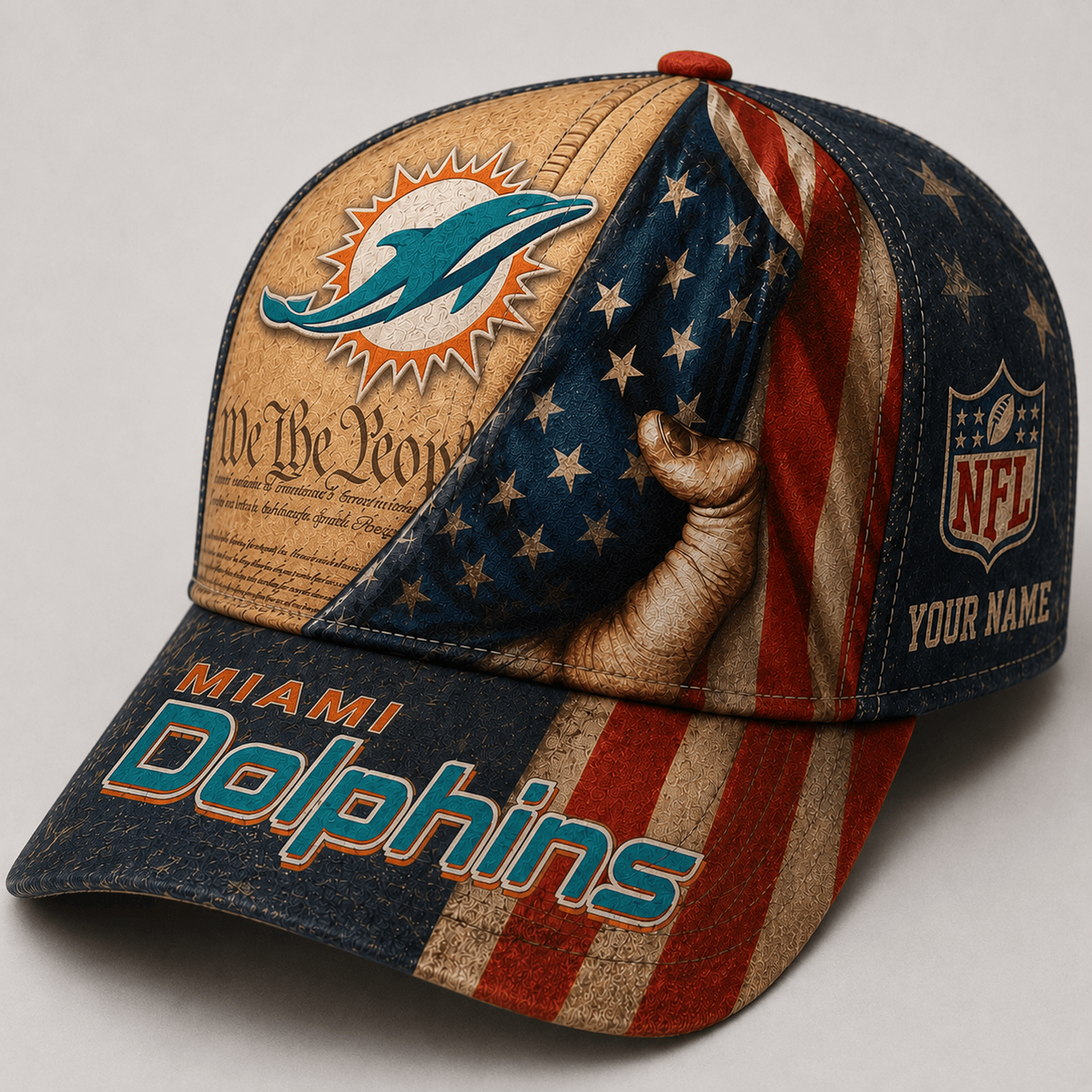 Premium NFL x MIA We The People Patriotic Flag Classic Cap