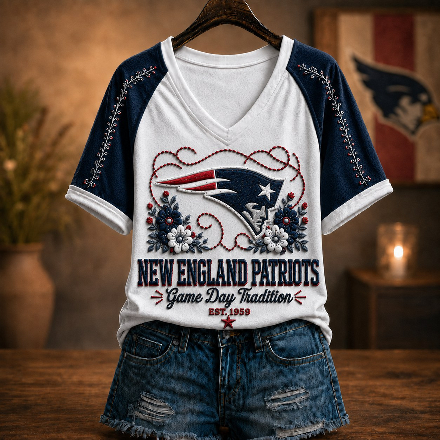 Premium NFL x NEP Raglan T-Shirt V-Neck