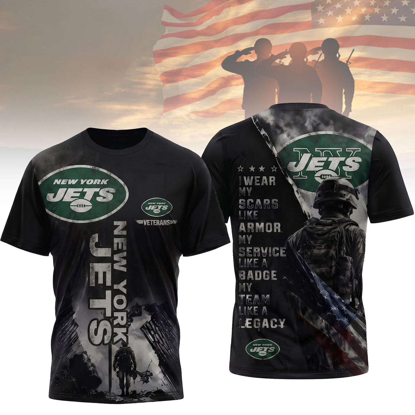 Premium NFL x NYJ Veterans Legacy Team 3D Shirt