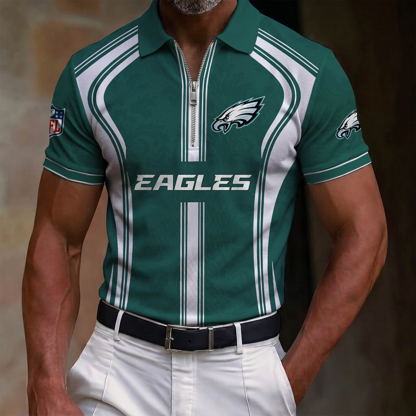 Premium NFL x PHI Quarter-Zip Polo Shirt