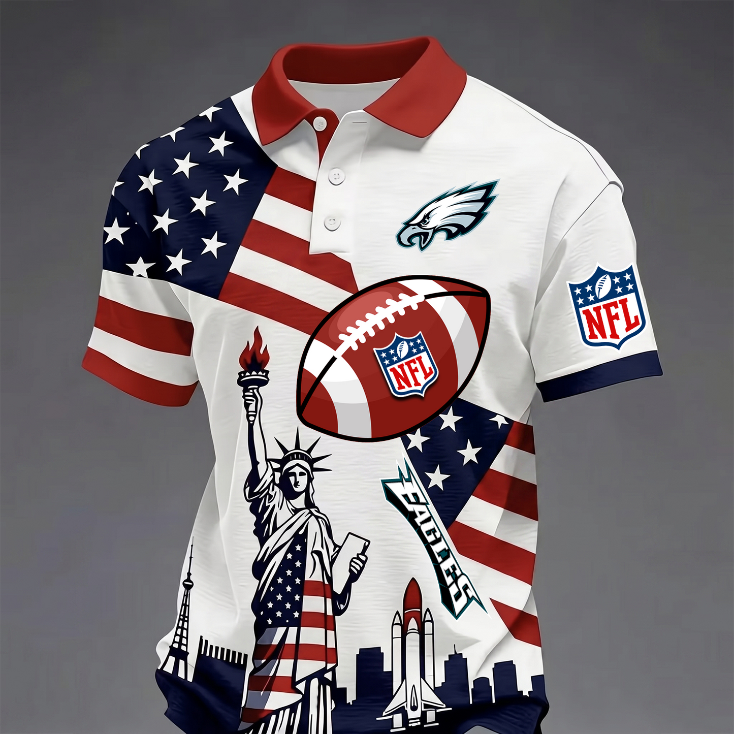 Premium NFL x PHI USA 250 Year Anniversary Polo Shirt 200626