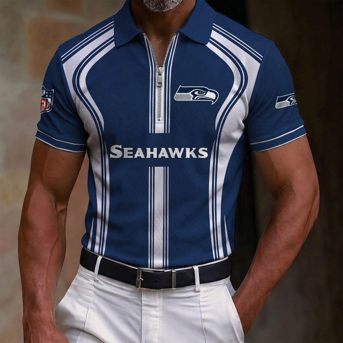 Premium NFL x SEA Quarter-Zip Polo Shirt