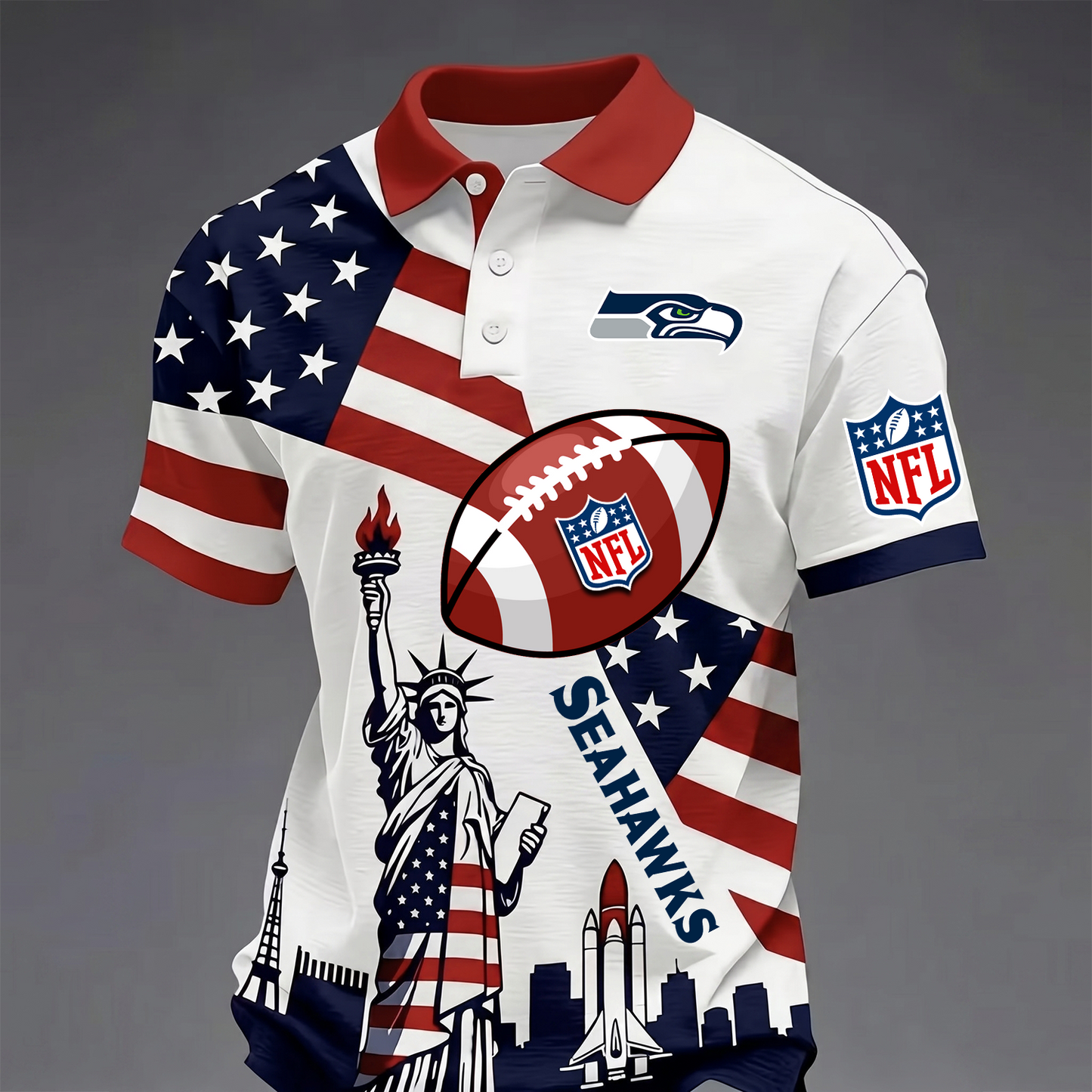 Premium NFL x SEA USA 250 Year Anniversary Polo Shirt 200626