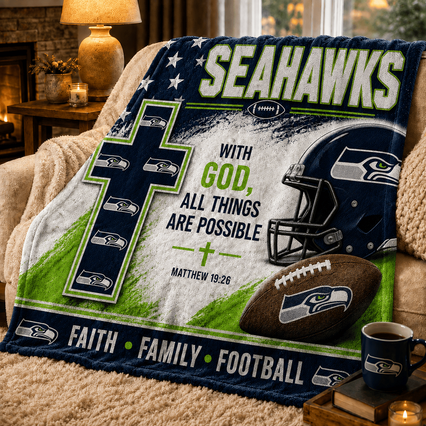 Premium NFL x SEA With God All Things Are Possible Blanket DATND TANTD 210826
