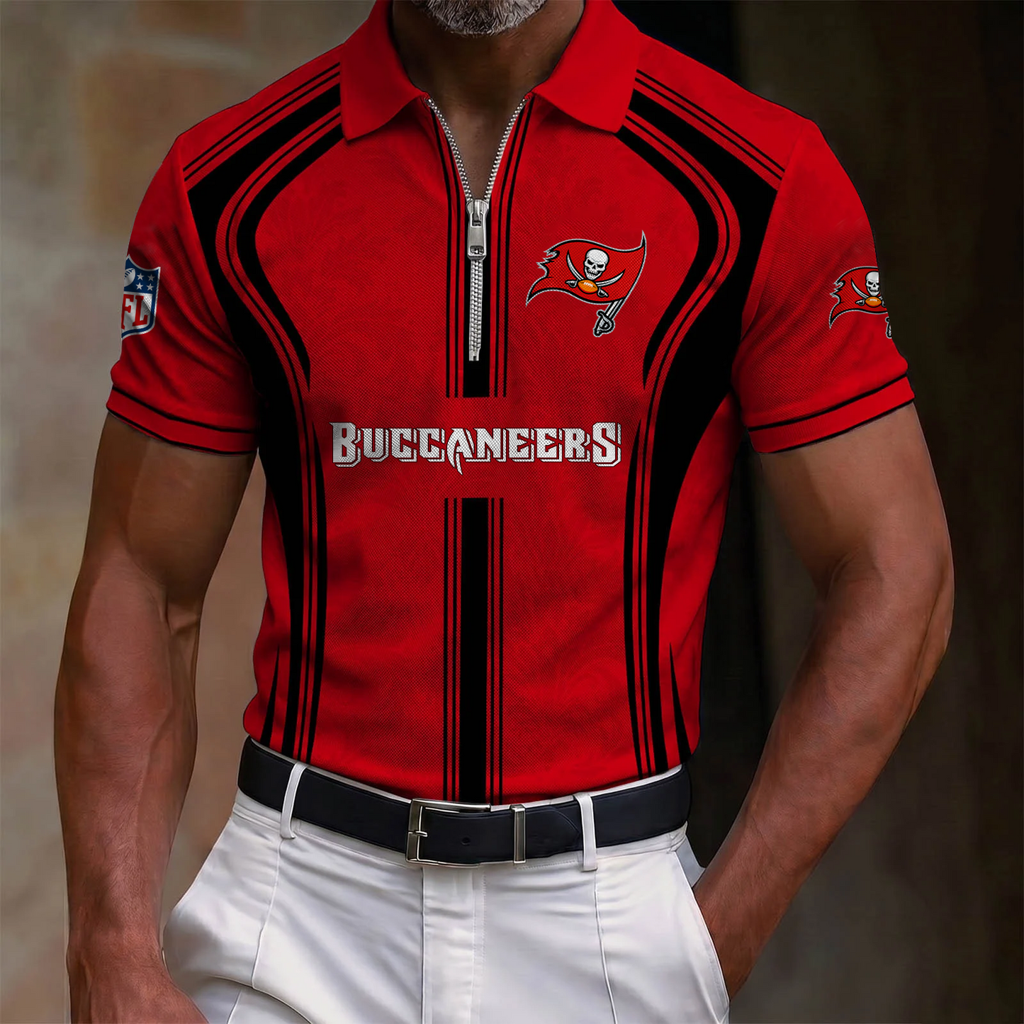 Premium NFL x TB Quarter-Zip Polo Shirt