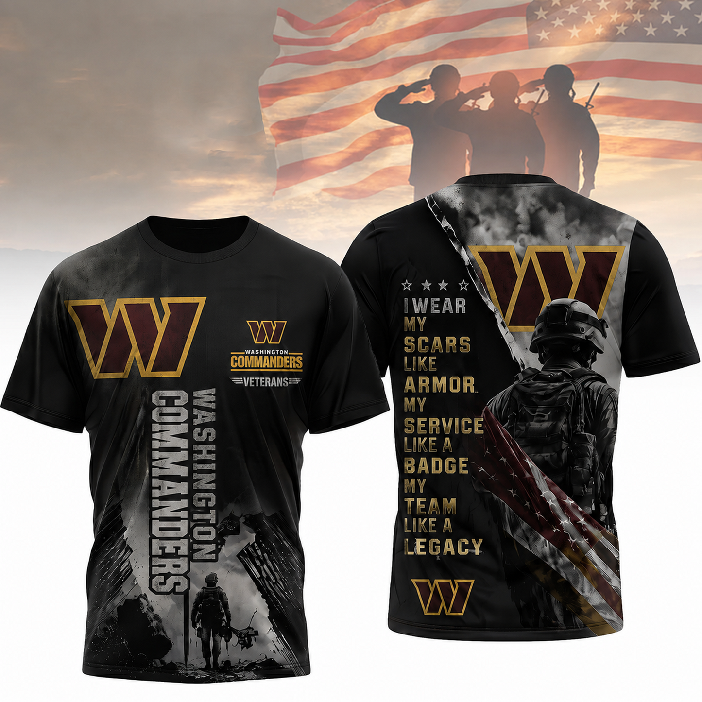 Premium NFL x WAS Veterans Legacy Team 3D Shirt