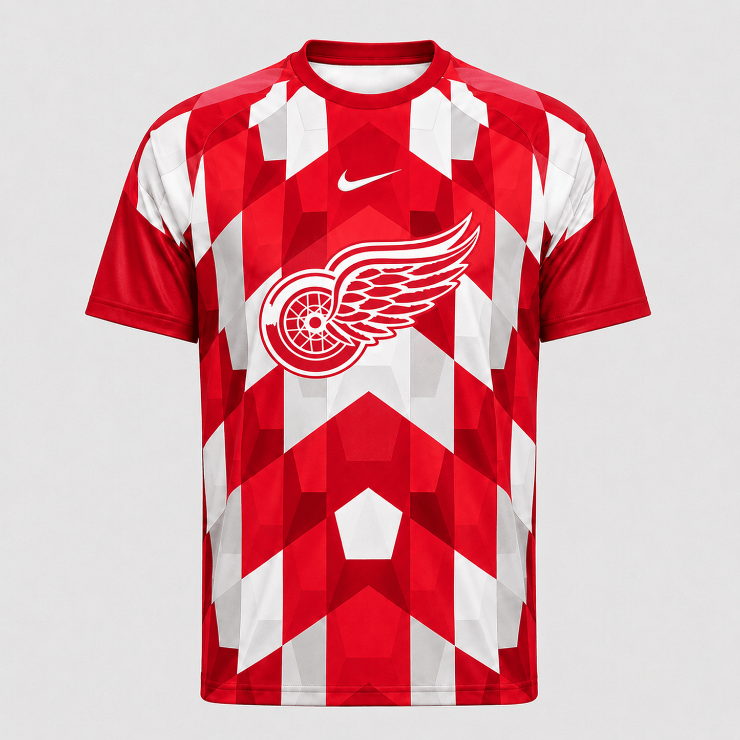 Premium NHL x DET Vintage Diamond Grid Hockey T-Shirt