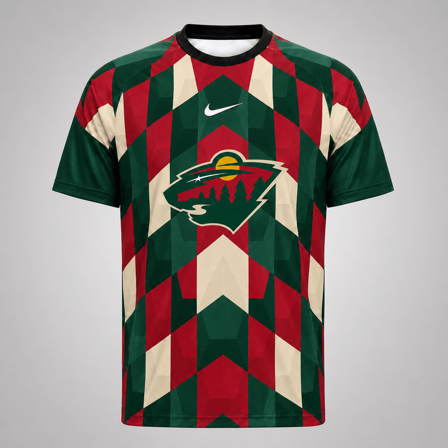 Premium NHL x MIN Vintage Diamond Grid Hockey T-Shirt
