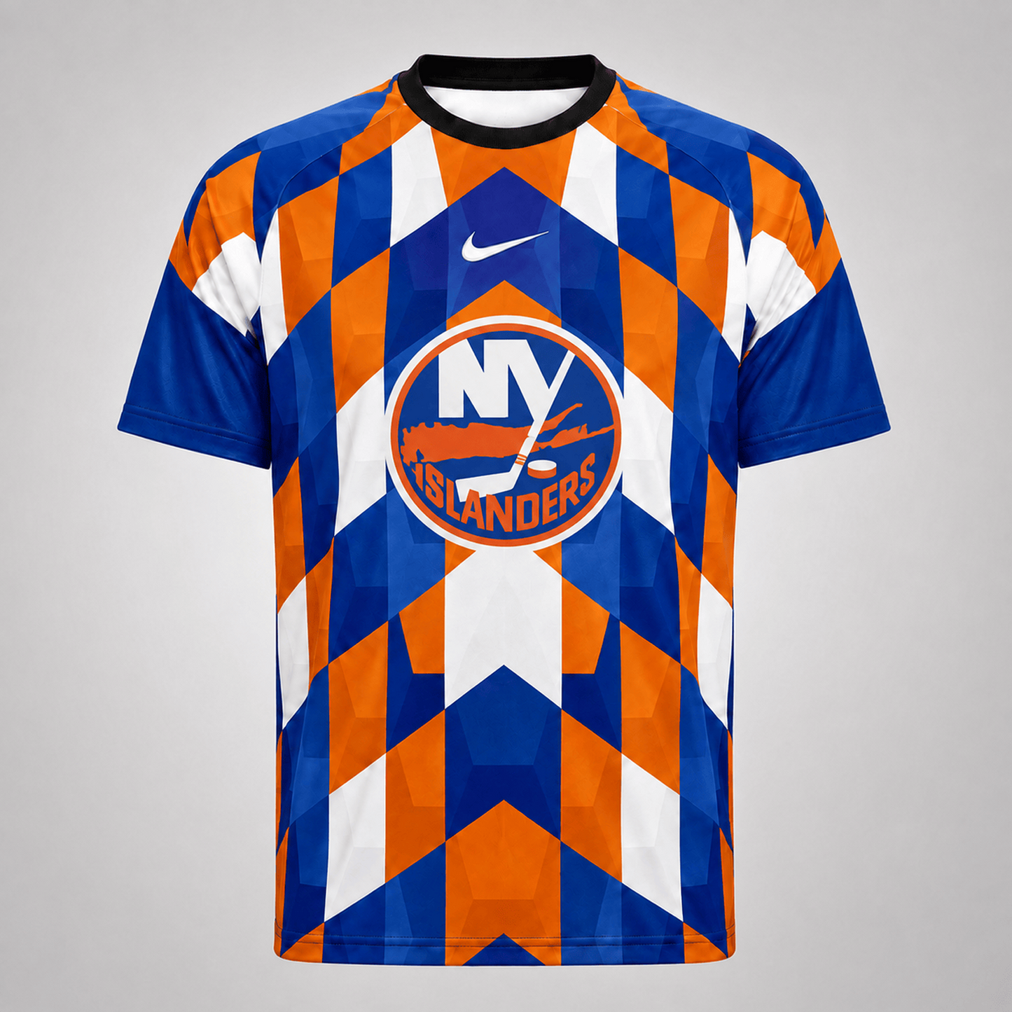 Premium NHL x NYI Vintage Diamond Grid Hockey T-Shirt