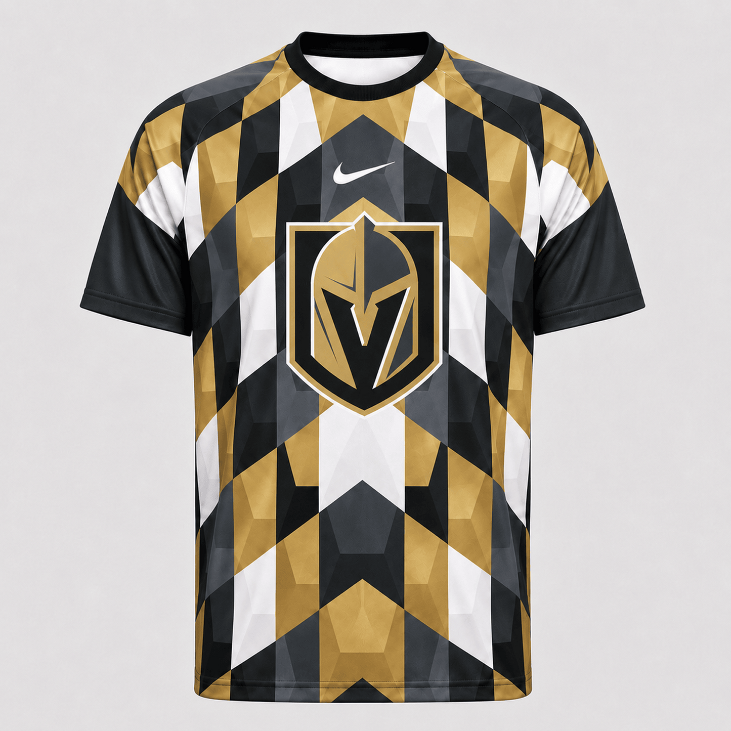 Premium NHL x VGK Vintage Diamond Grid Hockey T-Shirt
