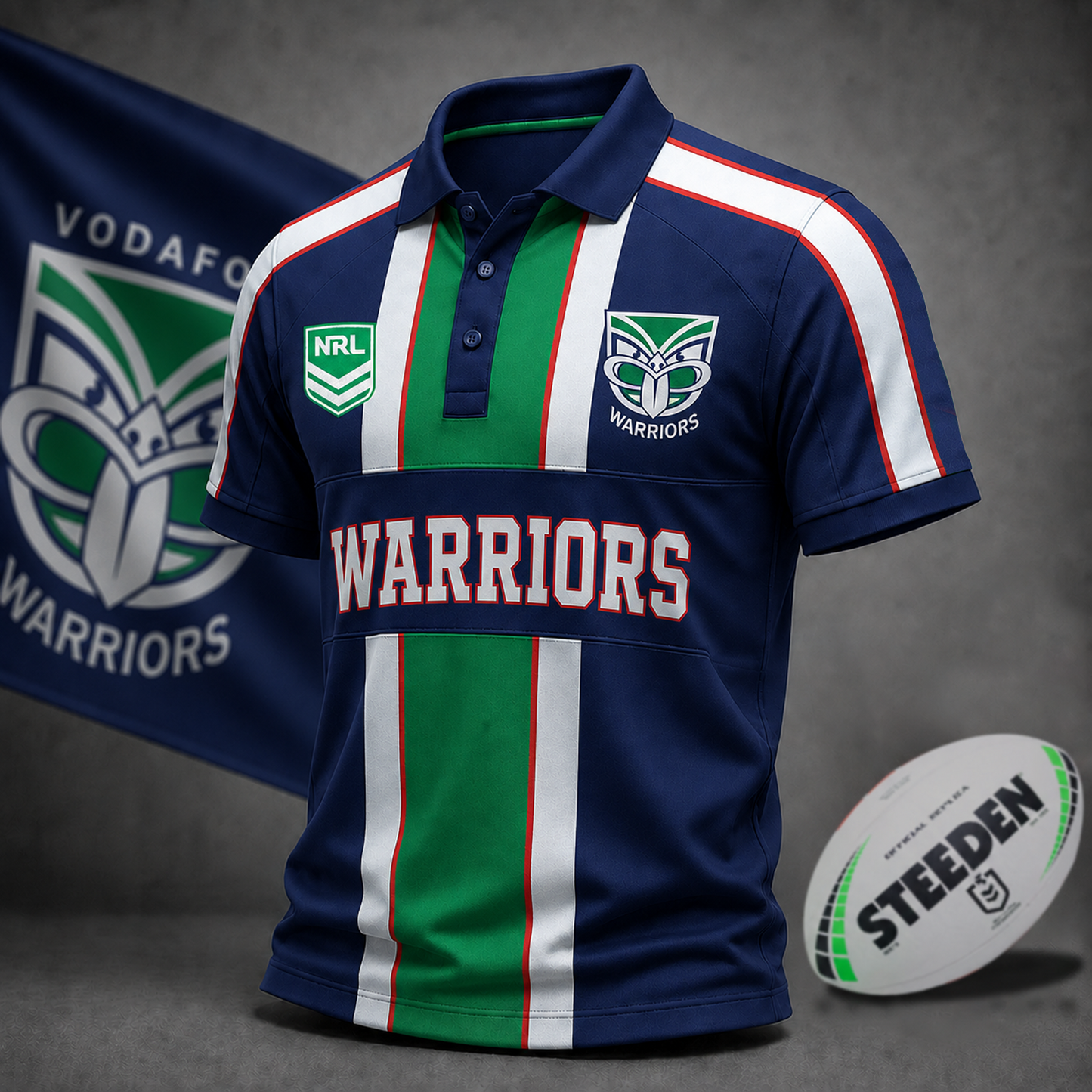 Premium NRL x NZL Heritage Stripe Rugby Polo Shirt