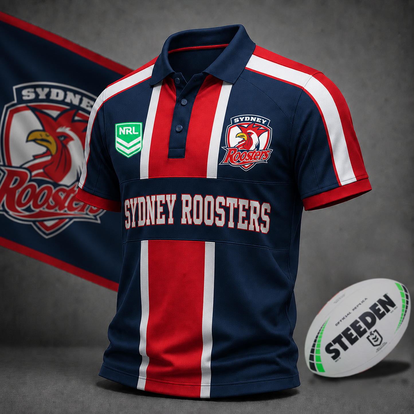 Premium NRL x SYD Heritage Stripe Rugby Polo Shirt