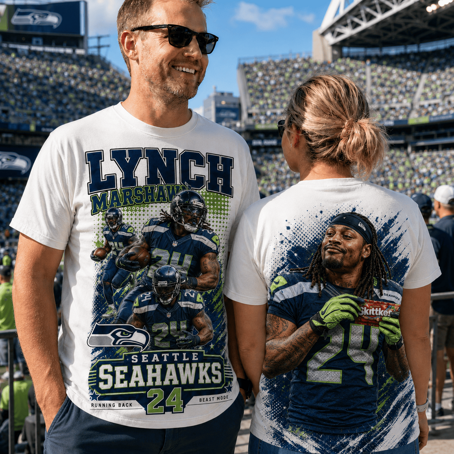 SEA x NFL Premium Football Player Graphic Shirt