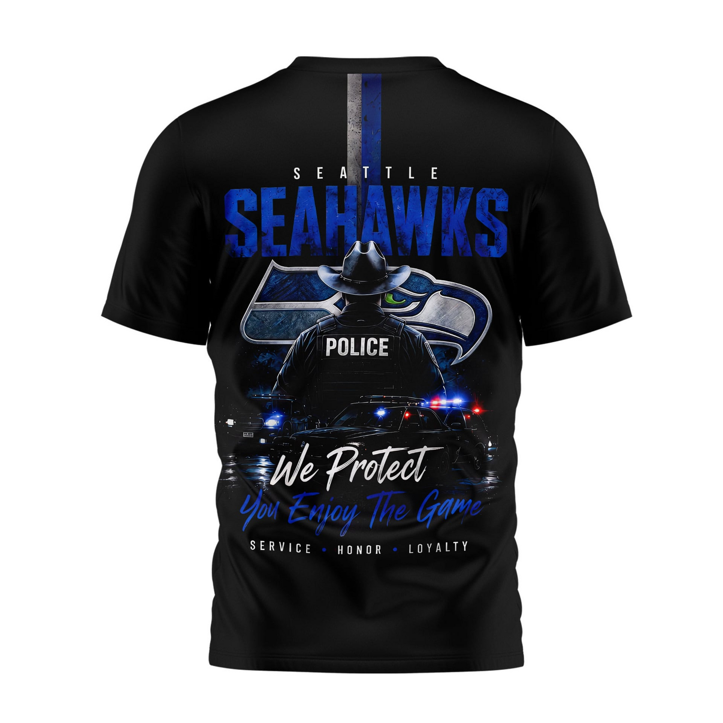 SEA x NFL Premium Police Tribute Team 3D Shirt