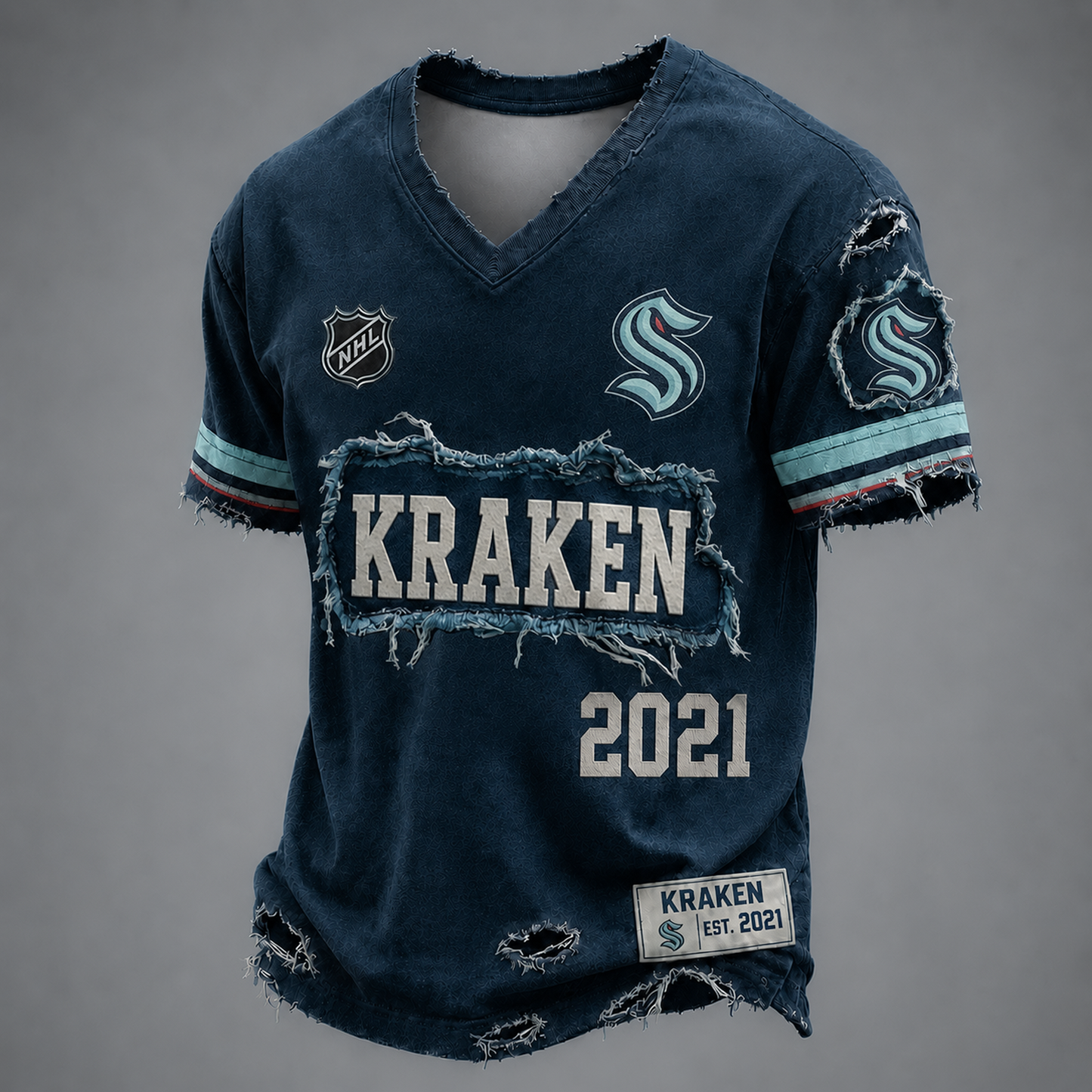 SEA x NHL LUXURY V-Neck T-Shirt 2705 DatND DVT