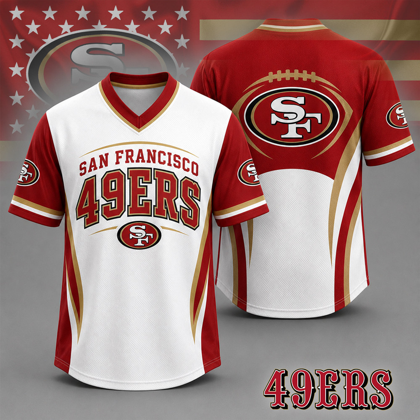SF x NFL Team Spirit V-Neck Jersey