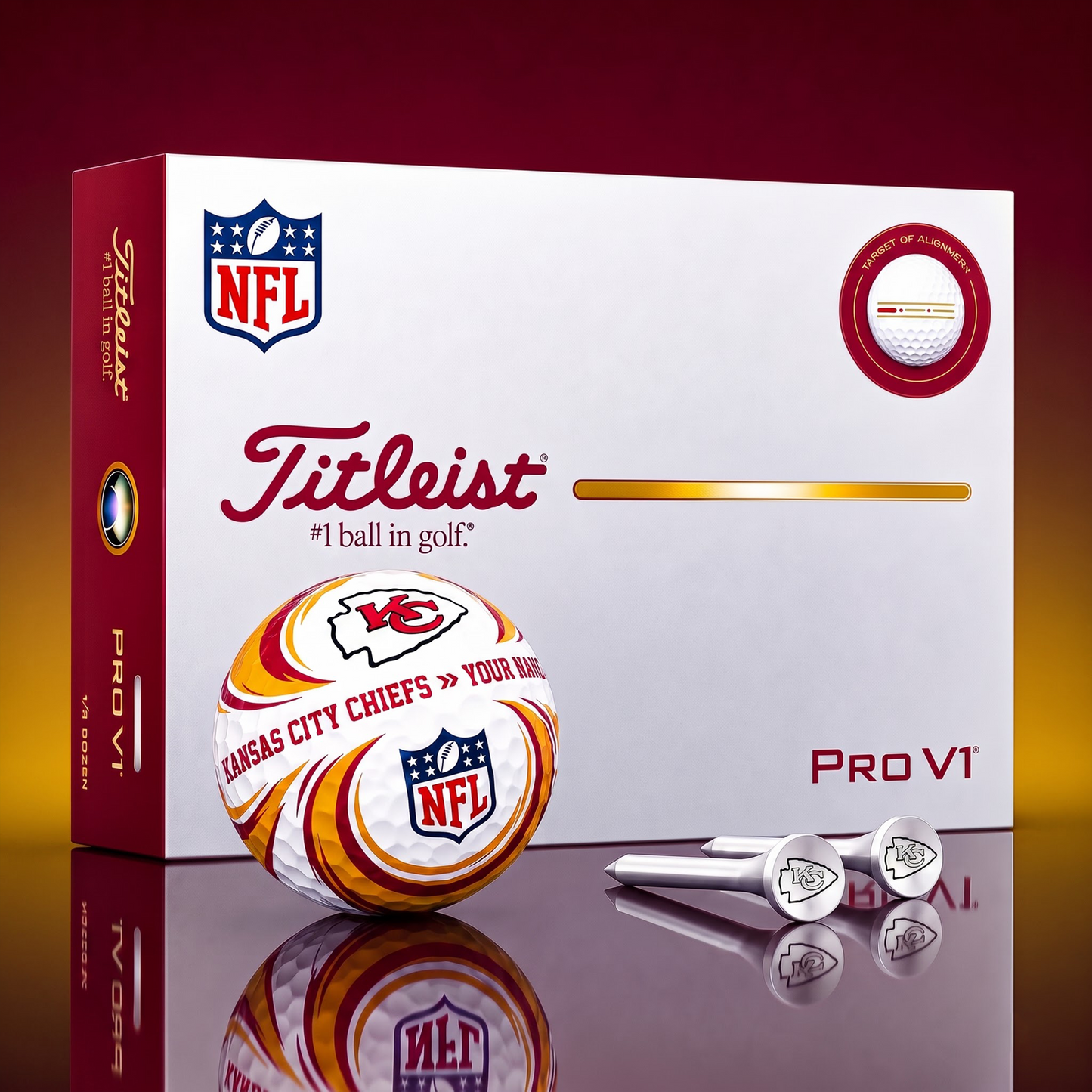 SIGNATURE NFL X KCC DELUXE PERSONALIZED GOLF BALL LIMITED EDITION V3