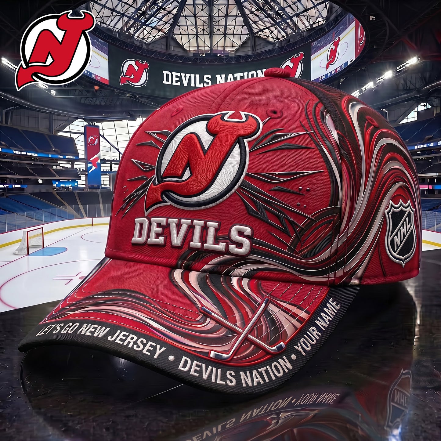 SIGNATURE NHL X NJD EXCLUSIVE PERSONALIZED CAP FOR GAME DAY V3