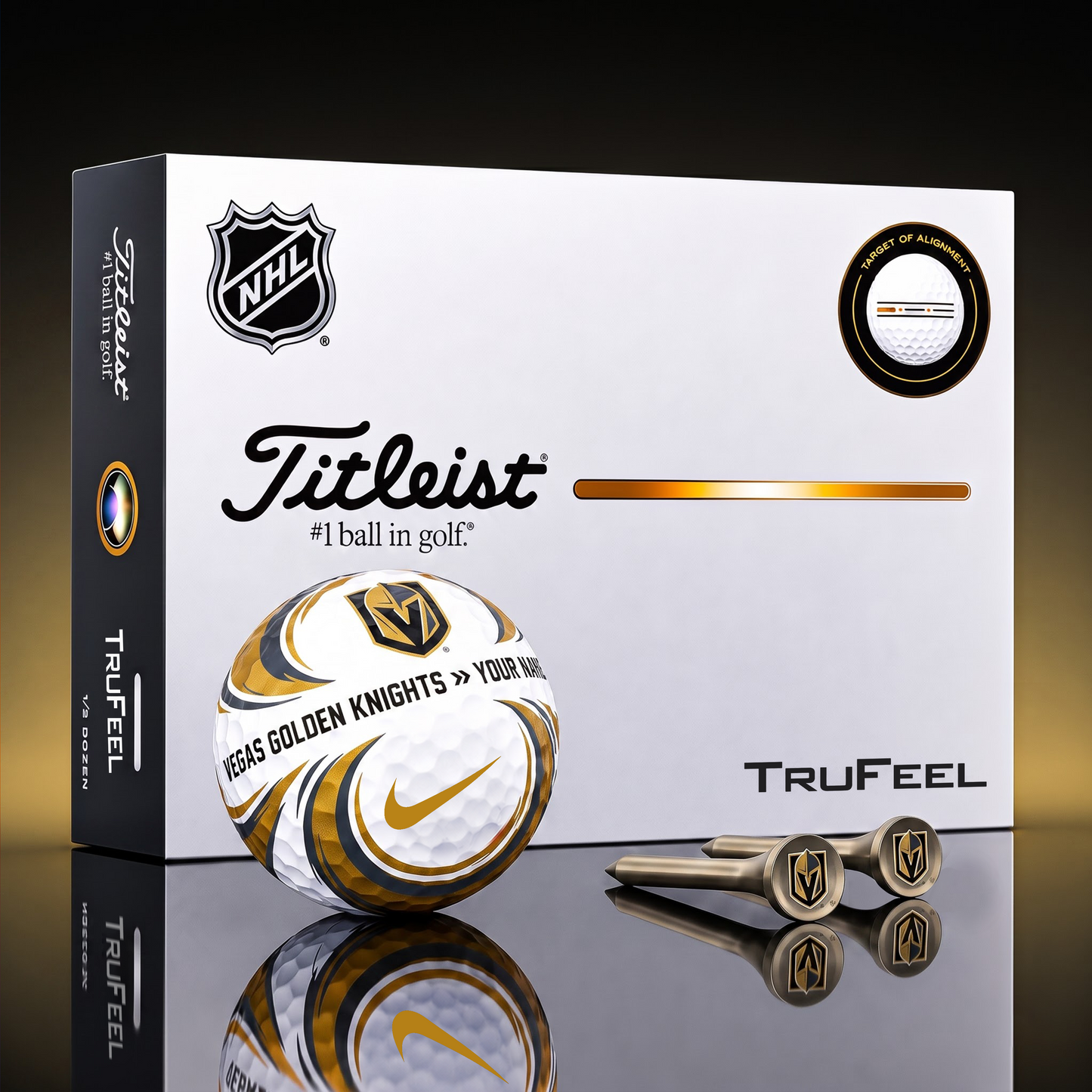 SIGNATURE NHL X VGK DELUXE PERSONALIZED GOLF BALL LIMITED EDITION V3