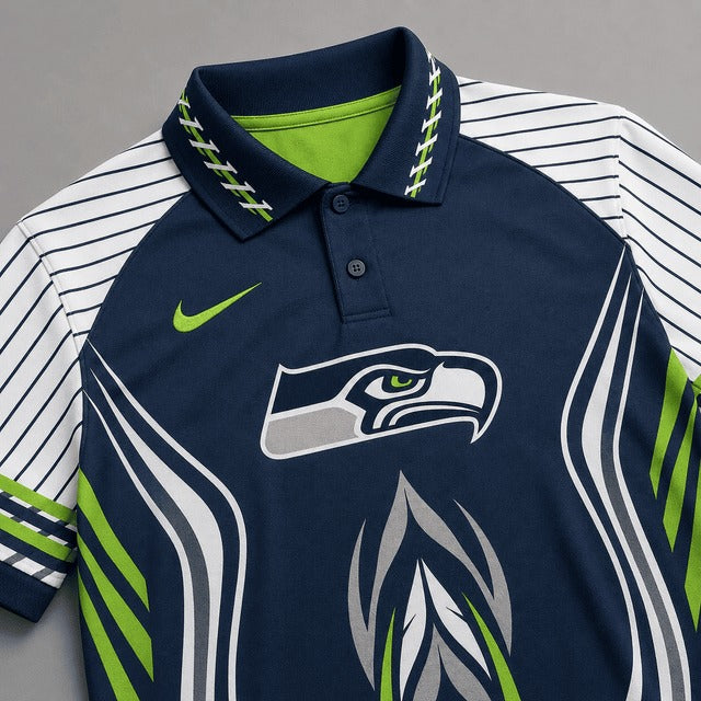 SS Premium NFL Flame Stripe Athletic Polo Shirt