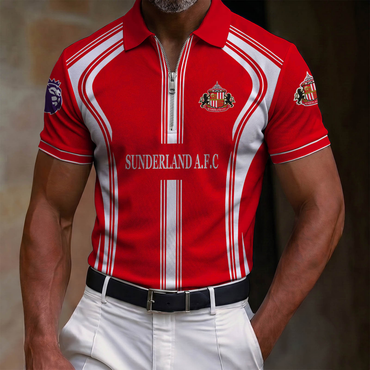 SUN x EPL Lapel Zip POLO Shirt