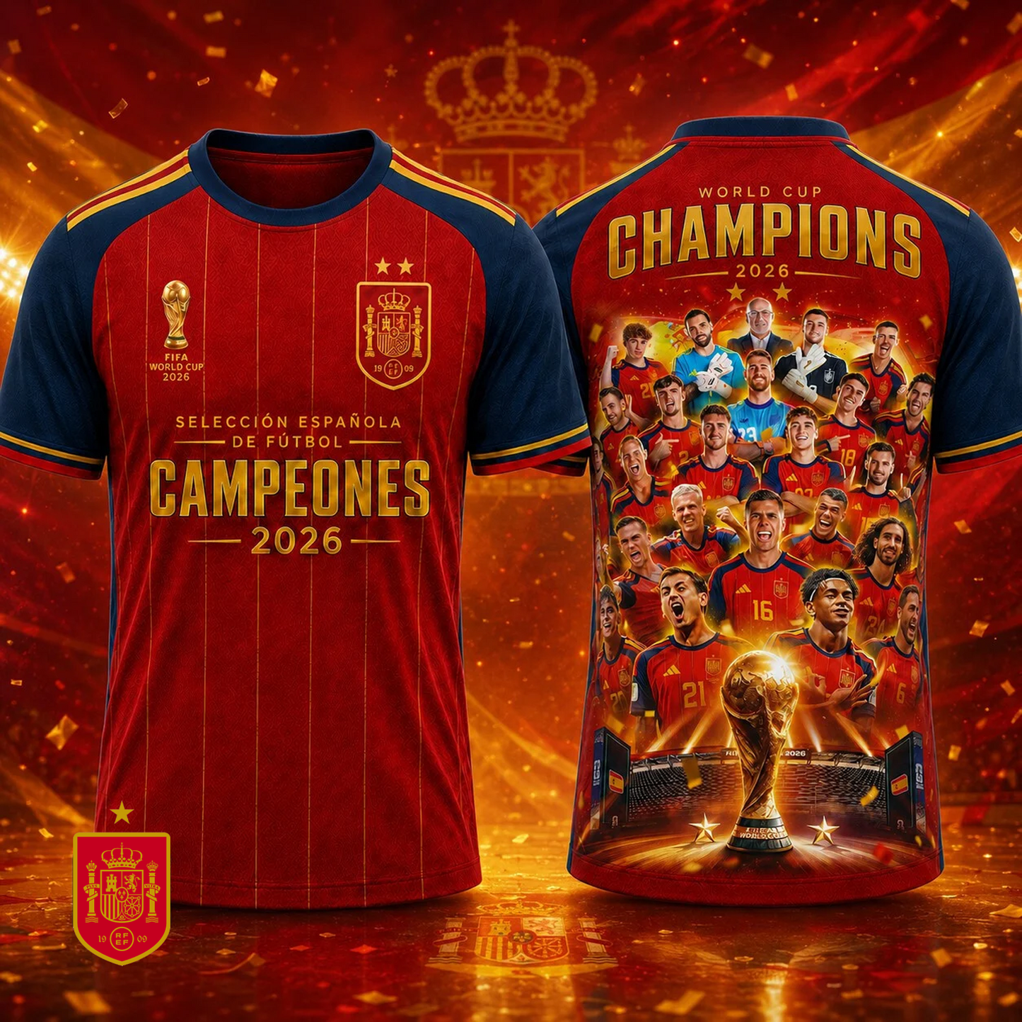 Spain National Team 2026 FIFA World Cup Champions 3D Apparel V16