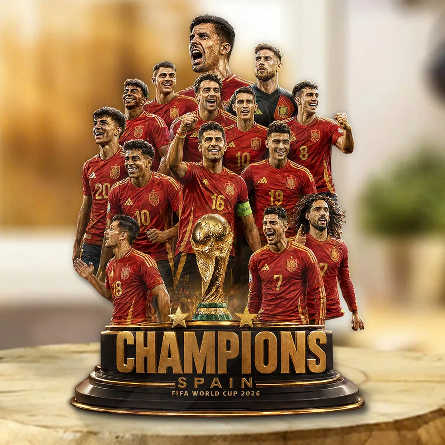 Spain National Team 2026 FIFA World Cup Champions Custom Shape Acrylic Plaque V3
