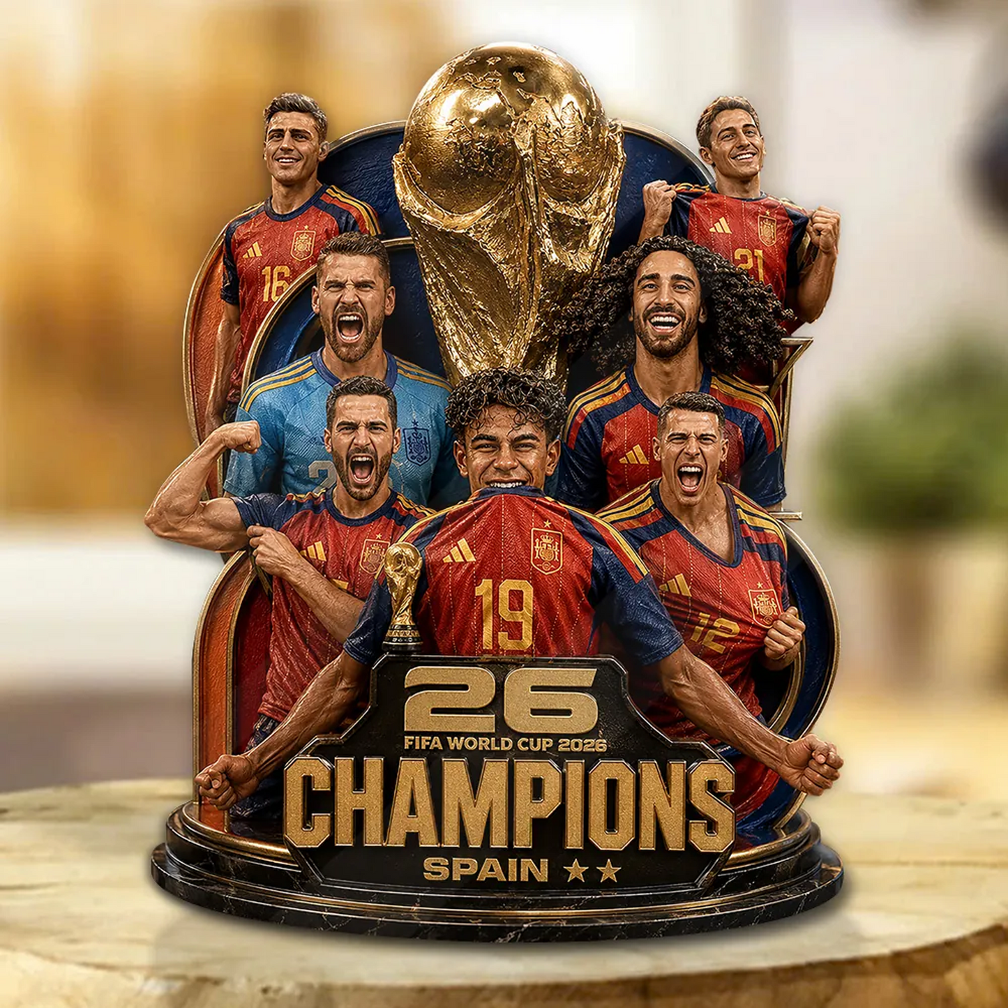 Spain National Team 2026 FIFA World Cup Champions Custom Shape Acrylic Plaque V4