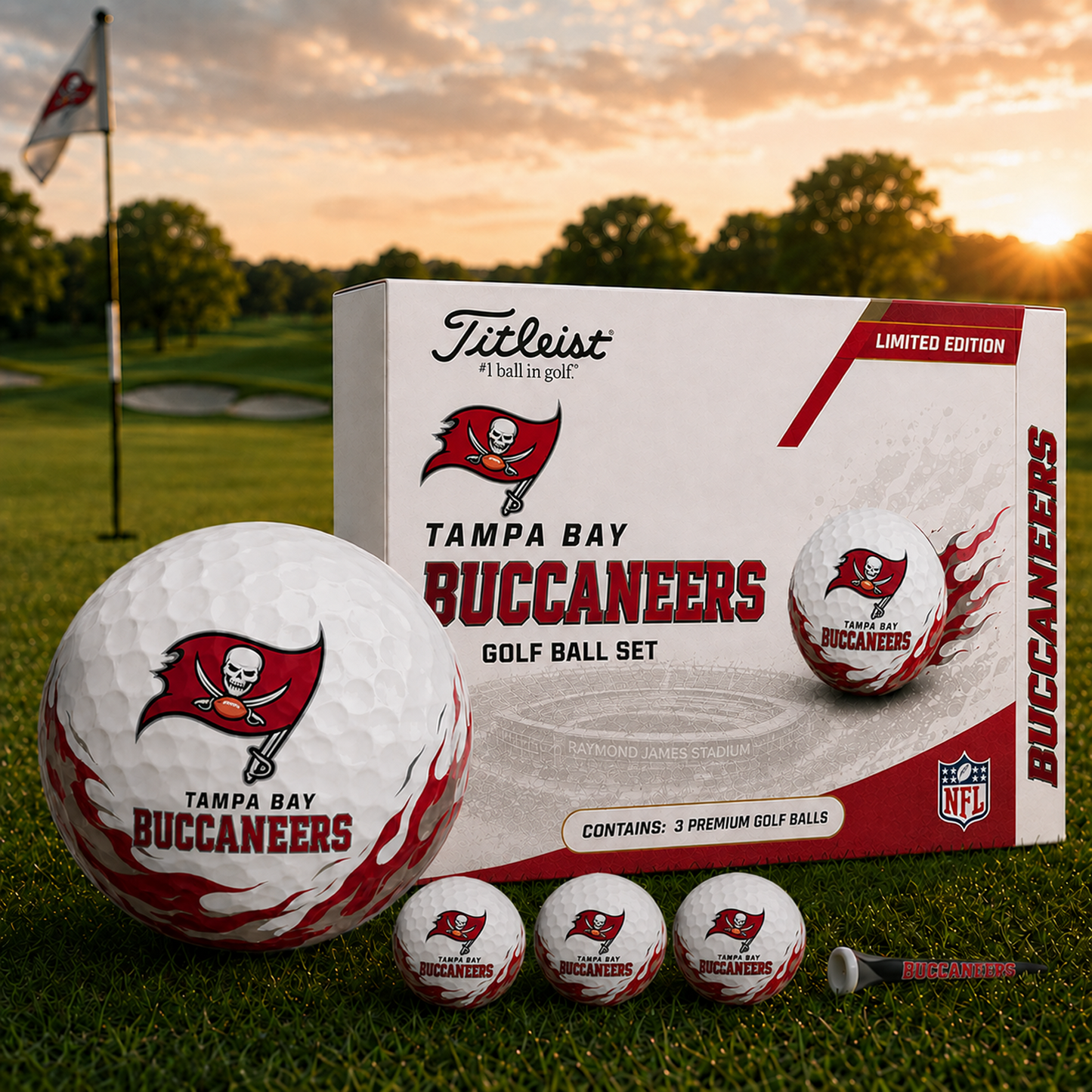 TB x NFL Inspired Golf Ball Set 3 Premium Golf Balls