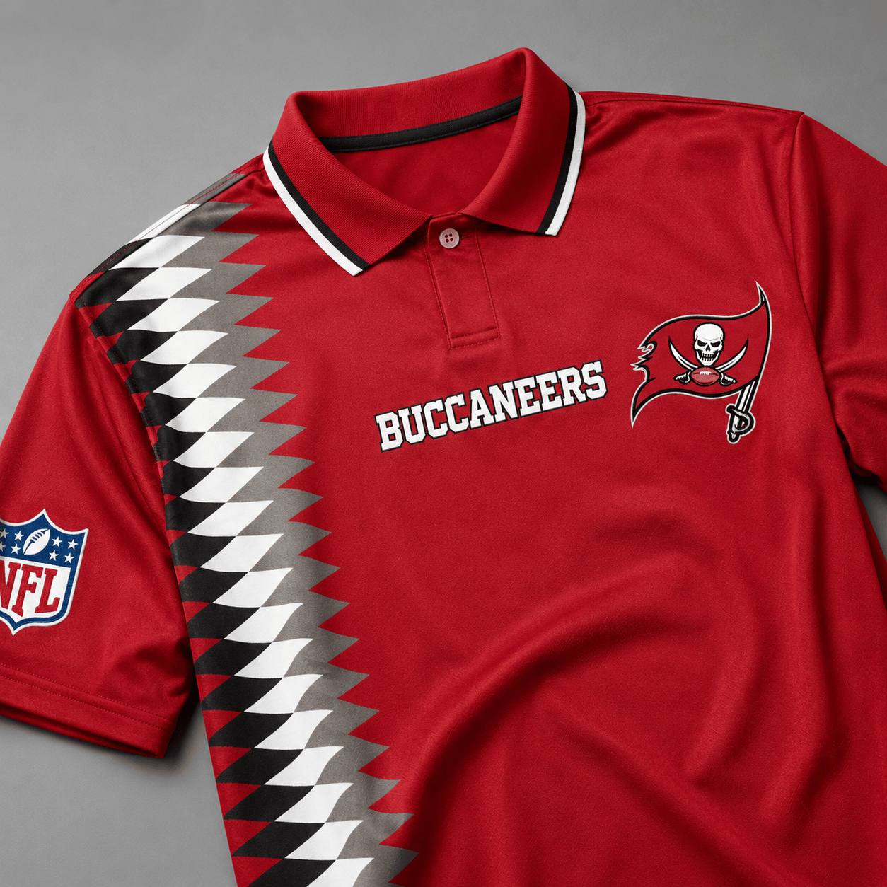 TBB Premium NFL Men’s Sporty Zigzag Stripe Polo Shirt